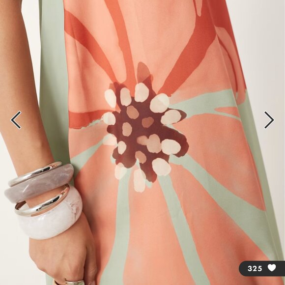 ASOS DESIGN bandeau trapeze satin maxi dress in mint floral print NWT - Picture 2 of 4